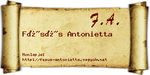 Fésüs Antonietta névjegykártya